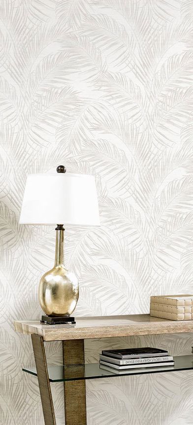 Luxury cream wallpaper with palm leaves, 33310, Tradizioni, Cristiana Masi by Parato