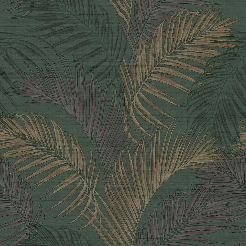 Luxury green wallpaper with palm leaves, 33317, Tradizioni, Cristiana Masi by Parato