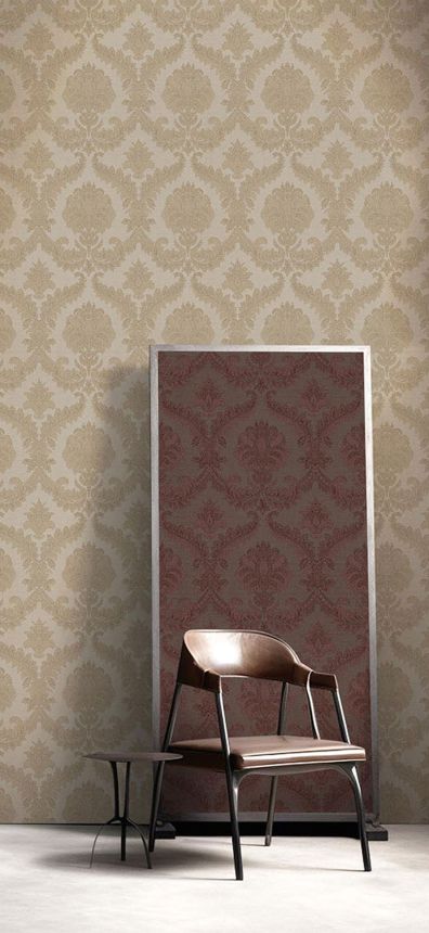 Brown non-woven baroque wallpaper, 33334, Tradizioni, Cristiana Masi by Parato