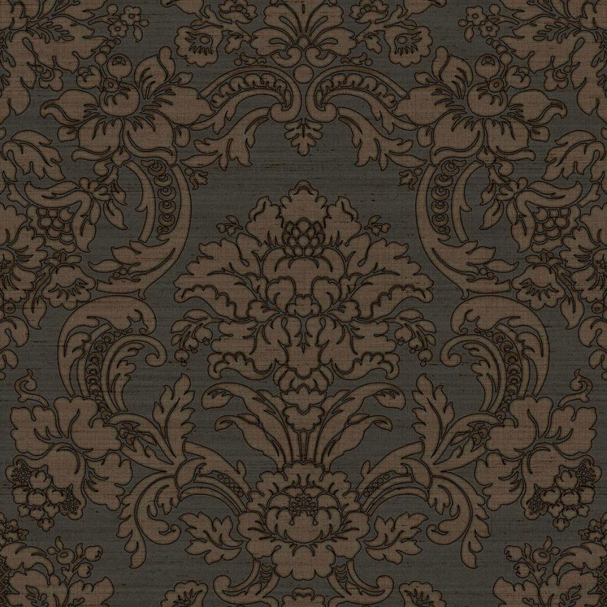 Brown non-woven baroque wallpaper, 33349, Tradizioni, Cristiana Masi by Parato