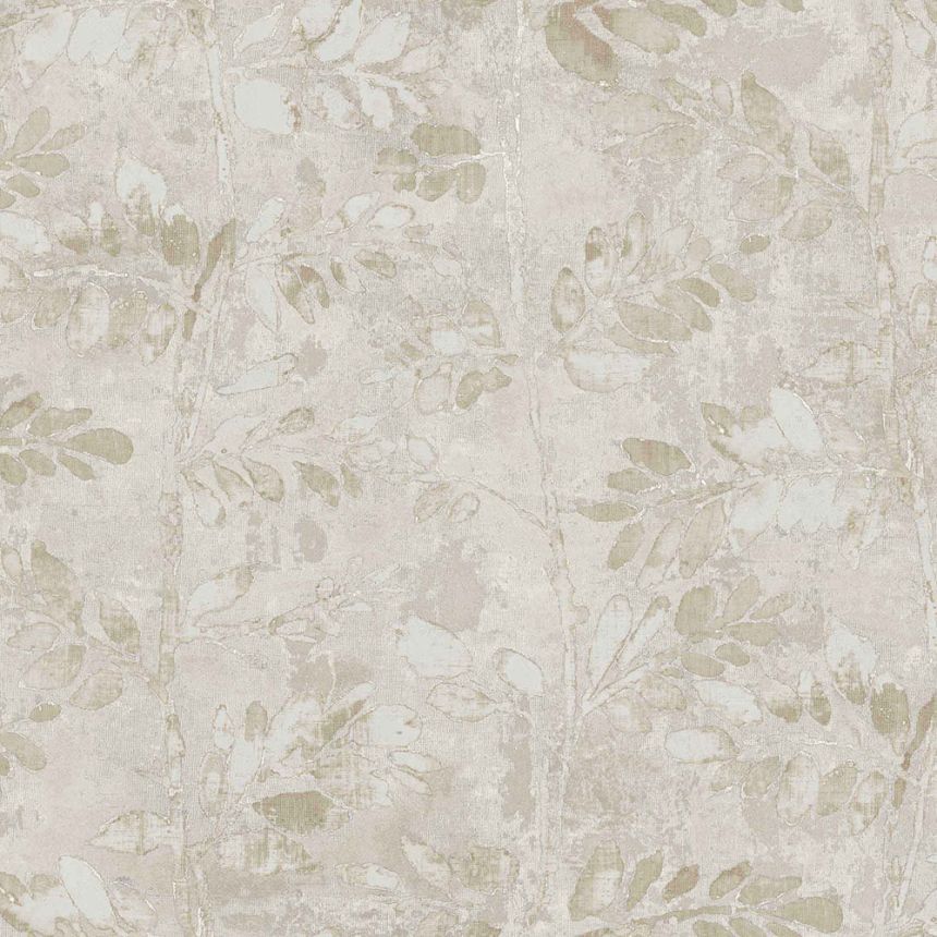 Beige wallpaper branches, leaves, 43800, Terra, Cristiana Masi by Parato