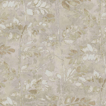 Sand colour wallpaper branches, leaves, 43802, Terra, Cristiana Masi by Parato