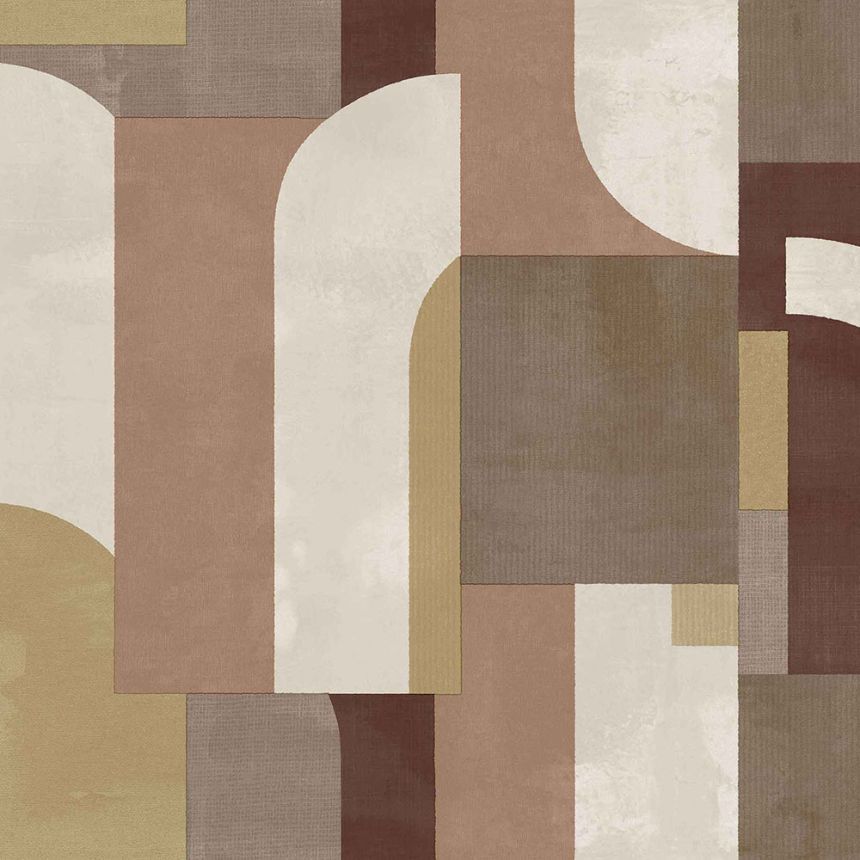 Brown-beige geometric wallpaper, 43828, Terra, Cristiana Masi by Parato