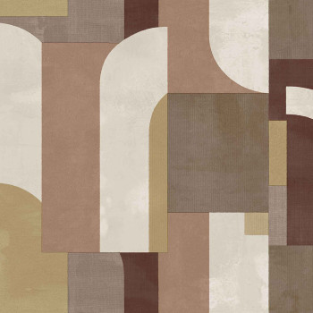 Brown-beige geometric wallpaper, 43828, Terra, Cristiana Masi by Parato