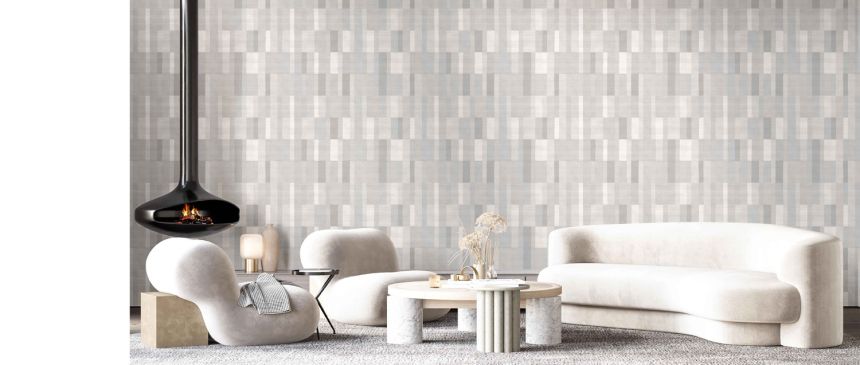 Gray-beige geometric wallpaper, 43831, Terra, Cristiana Masi by Parato