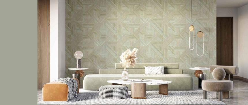 Gray-ream geometric wallpaper, 43841, Terra, Cristiana Masi by Parato