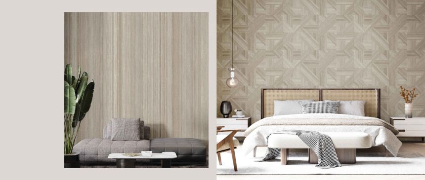 Brown-beige geometric wallpaper, 43842, Terra, Cristiana Masi by Parato