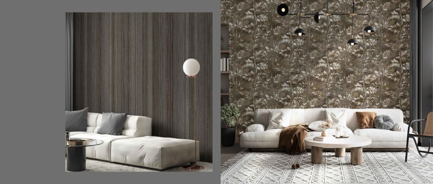 Gray-brown striped wallpaper, 43859, Terra, Cristiana Masi by Parato