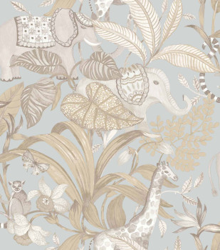 Blue children's wallpaper with animals, 17106, MiniMe, Cristiana Masi by Parato