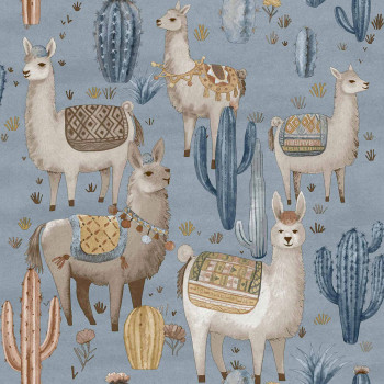 Blue children's wallpaper with animals, 17113, MiniMe, Cristiana Masi by Parato