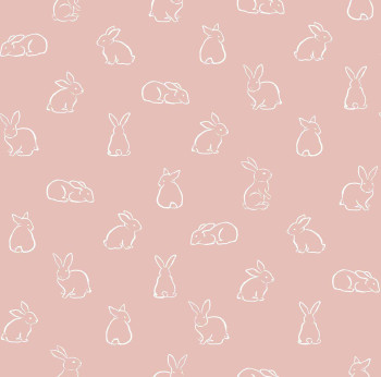 Pink children's wallpaper with bunnies, 17148, MiniMe, Cristiana Masi by Parato