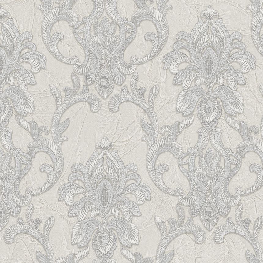 Luxury gray-silver baroque wallpaper, Z34935, Elie Saab 2