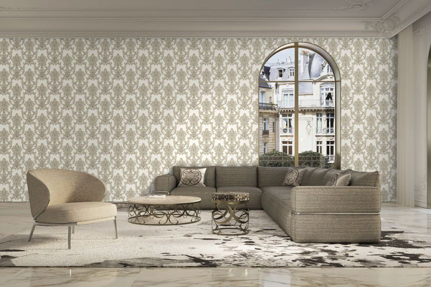 Luxury gray-silver baroque wallpaper, Z34935, Elie Saab 2