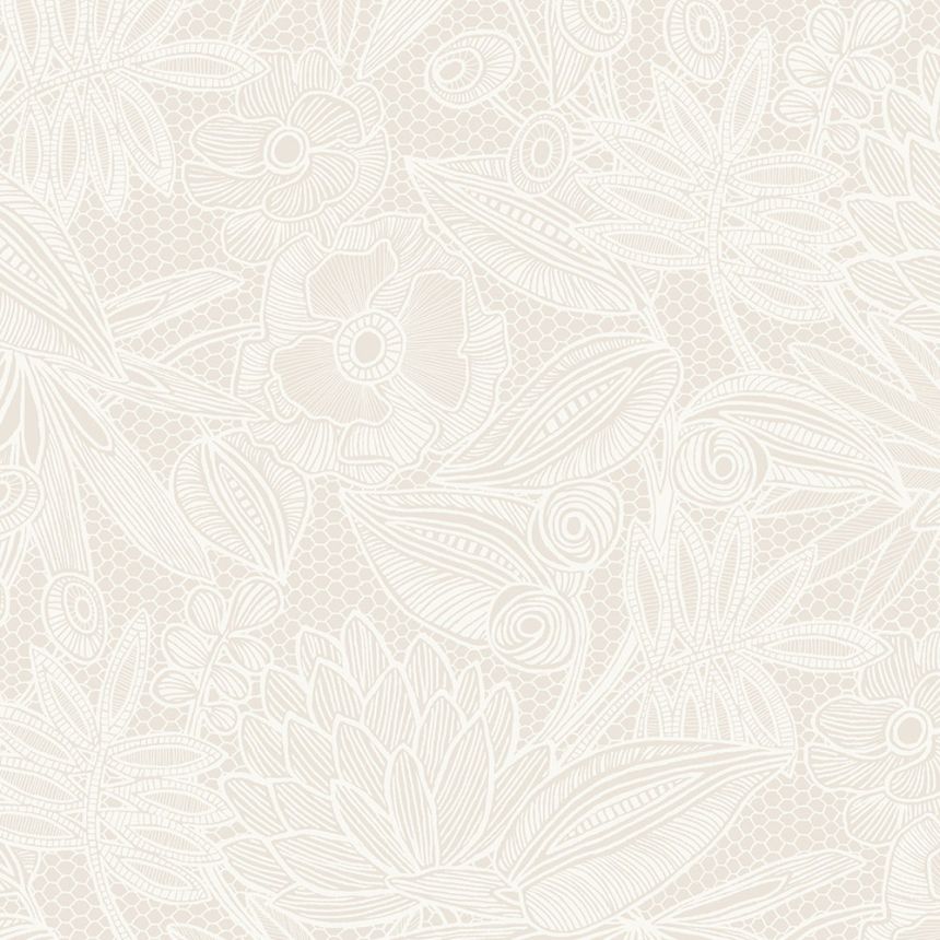 Cream floral non-woven wallpaper, 340110, Gilded, Eijffinger