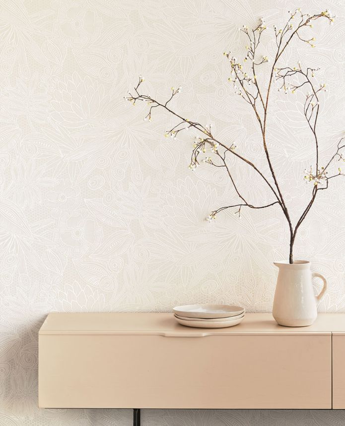 Cream floral non-woven wallpaper, 340110, Gilded, Eijffinger