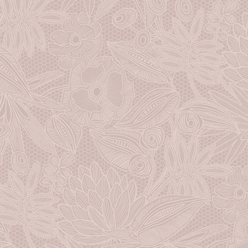 Pink floral non-woven wallpaper, 340111, Gilded, Eijffinger