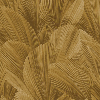 Gold-brown non-woven wallpaper, leaves, 340124, Gilded, Eijffinger