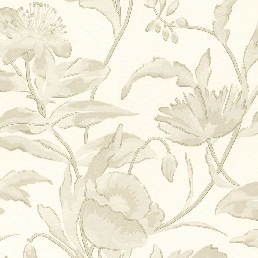 White-gold floral non-woven wallpaper, 340130, Gilded, Eijffinger