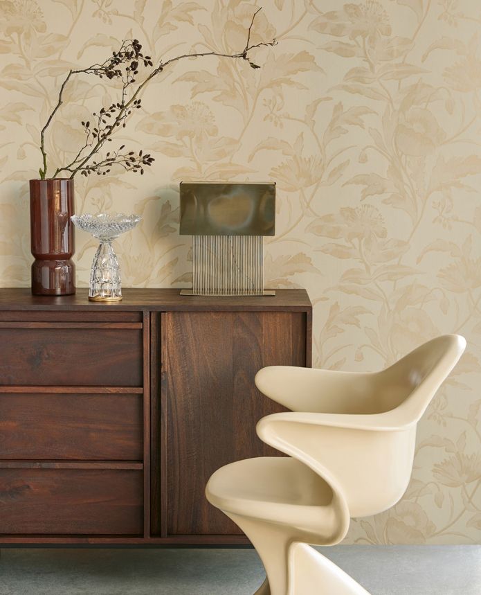 Beige-gold floral non-woven wallpaper, 340132, Gilded, Eijffinger