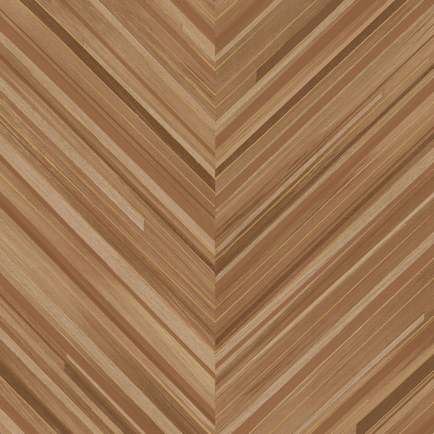 Brown-beige geometric wallpaper, herringbone, 340162, Gilded, Eijffinger