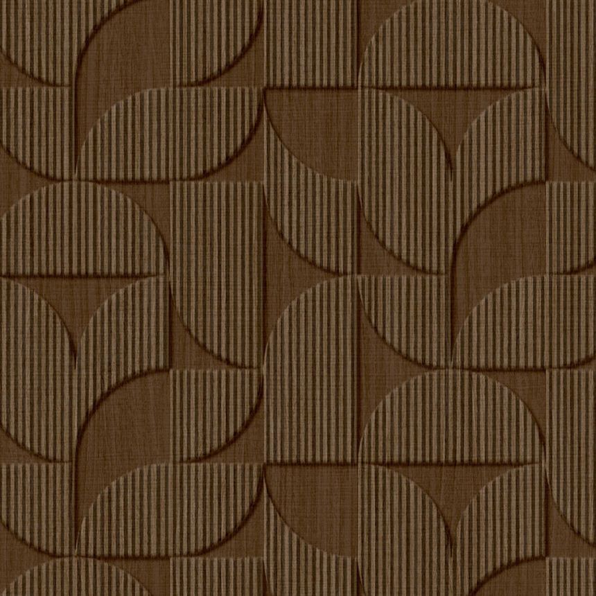 Dark brown geometric retro wallpaper, 333603, Revive, Eijffinger