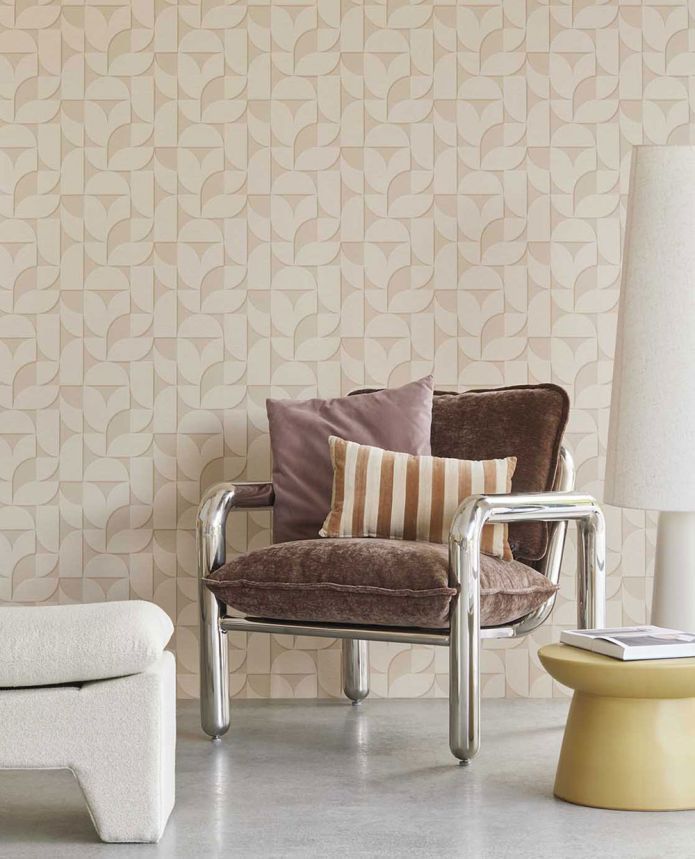 Beige geometric retro wallpaper, 333610, Revive, Eijffinger