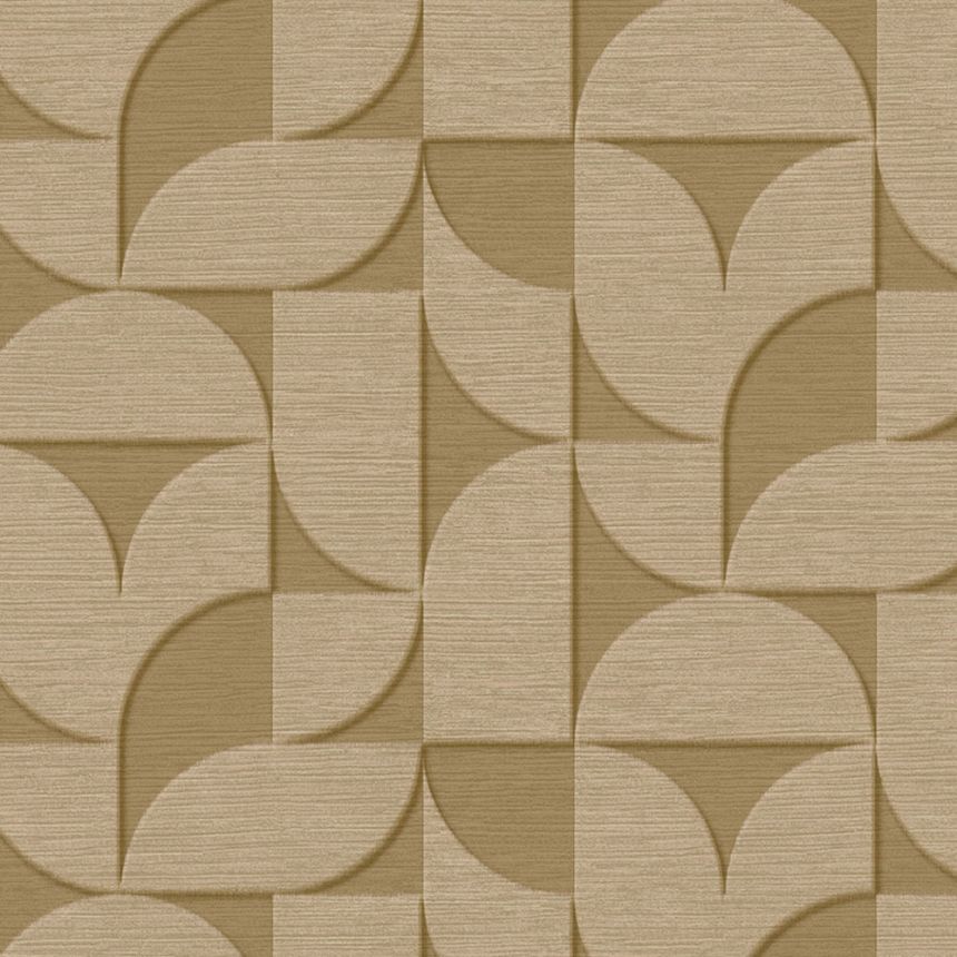 Green-beige geometric retro wallpaper, 333612, Revive, Eijffinger