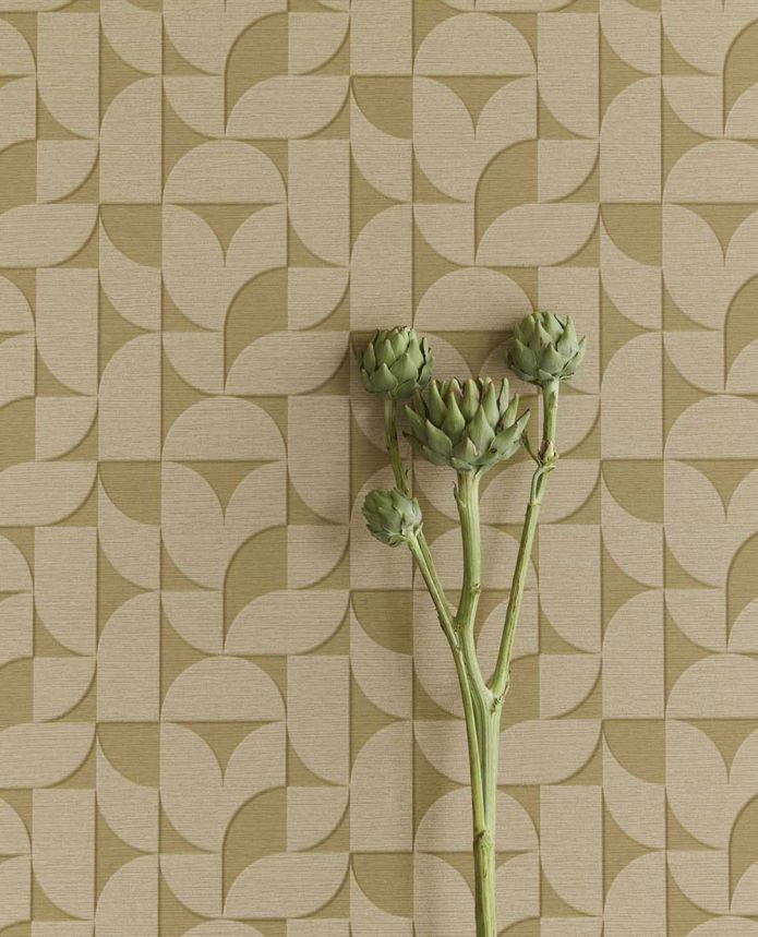 Green-beige geometric retro wallpaper, 333612, Revive, Eijffinger