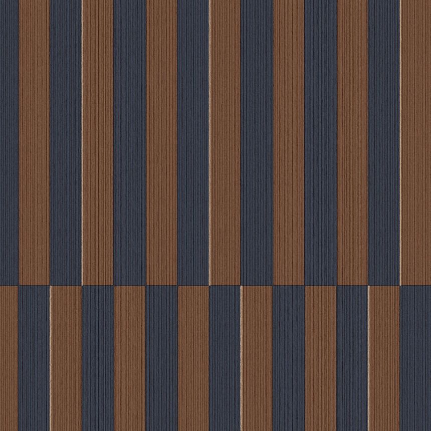 Blue-brown striped retro wallpaper, 333622, Revive, Eijffinger