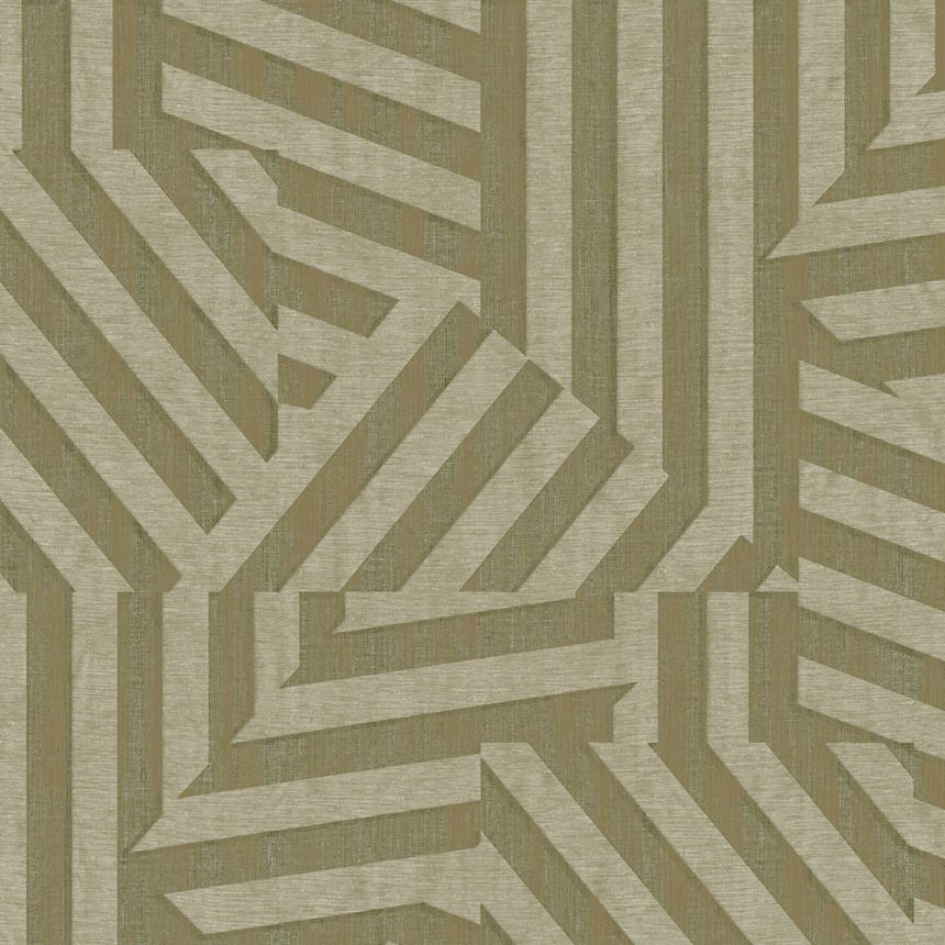 Green geometric retro wallpaper, 333632, Revive, Eijffinger