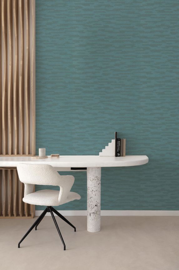 Blue geometric non-woven wallpaper BZ3204, Belize, Grandeco