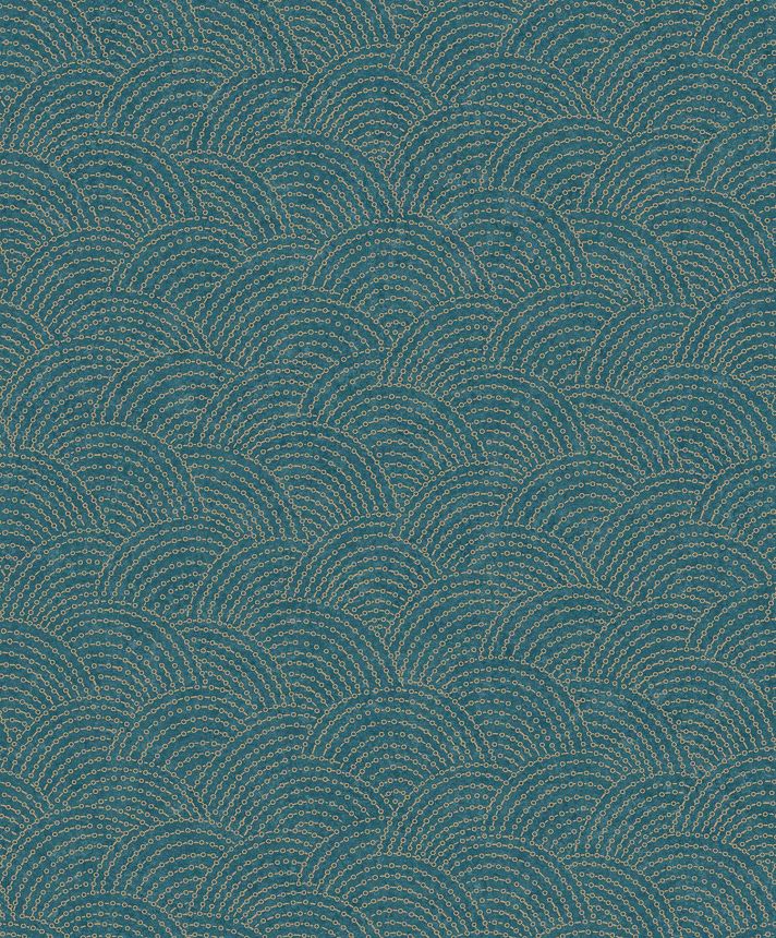 Blue-gold geometric non-woven wallpaper BZ3304, Belize, Grandeco