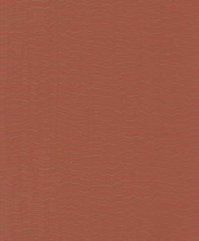 Brick red non-woven wallpaper, waves, BZ3409, Belize, Grandeco