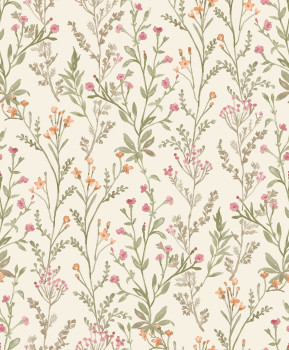 Non-woven wallpaper, brown-green, flowers, PH3207, Perfect Harmony, Grandeco
