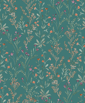 Non-woven wallpaper, turquoise, flowers, PH3209, Perfect Harmony, Grandeco