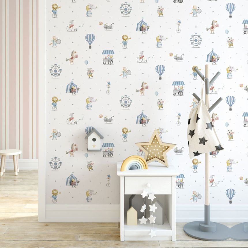 Children's wallpaper with animals, 971-2, Mika,  ICH Wallcoverings