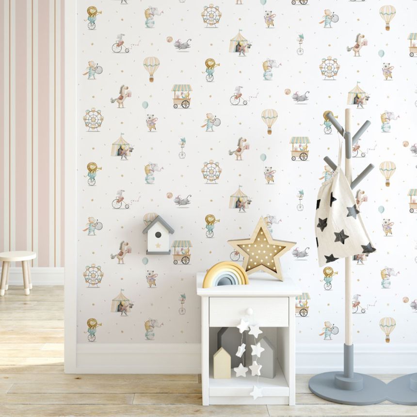 Children's wallpaper with animals, 971-3, Mika,  ICH Wallcoverings