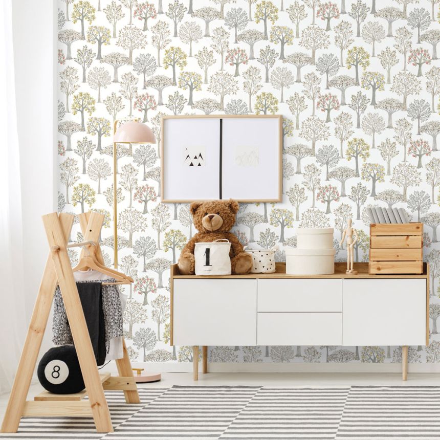 Children's wallpaper with trees, 975-1, Mika,  ICH Wallcoverings