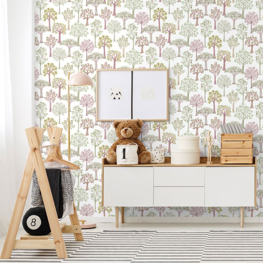 Children's wallpaper with trees, 975-3, Mika,  ICH Wallcoverings