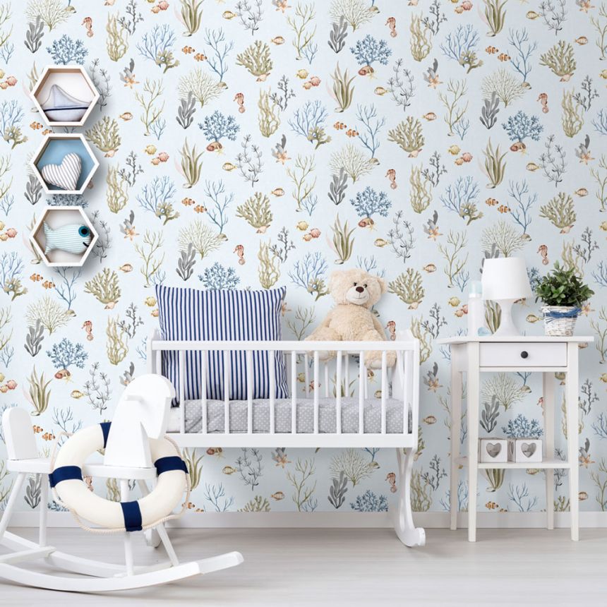 Children's wallpaper, underwater world 977-3, Mika,  ICH Wallcoverings