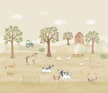 Children's wall mural, Farm, 981-1, Mika,  ICH Wallcoverings