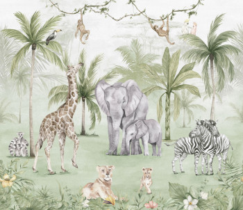 Children's wall mural, Jungle, 982-1, Mika,  ICH Wallcoverings