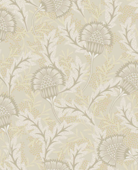 Non-woven wallpaper, cream-gold, flowers, 340210, Solange, Eijffinger