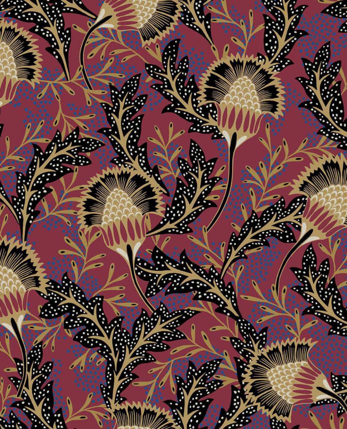 Non-woven wallpaper, burgundy, flowers, 340213, Solange, Eijffinger