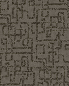 Non-woven wallpaper, brown-gray,  fabric imitation, 340233, Solange, Eijffinger