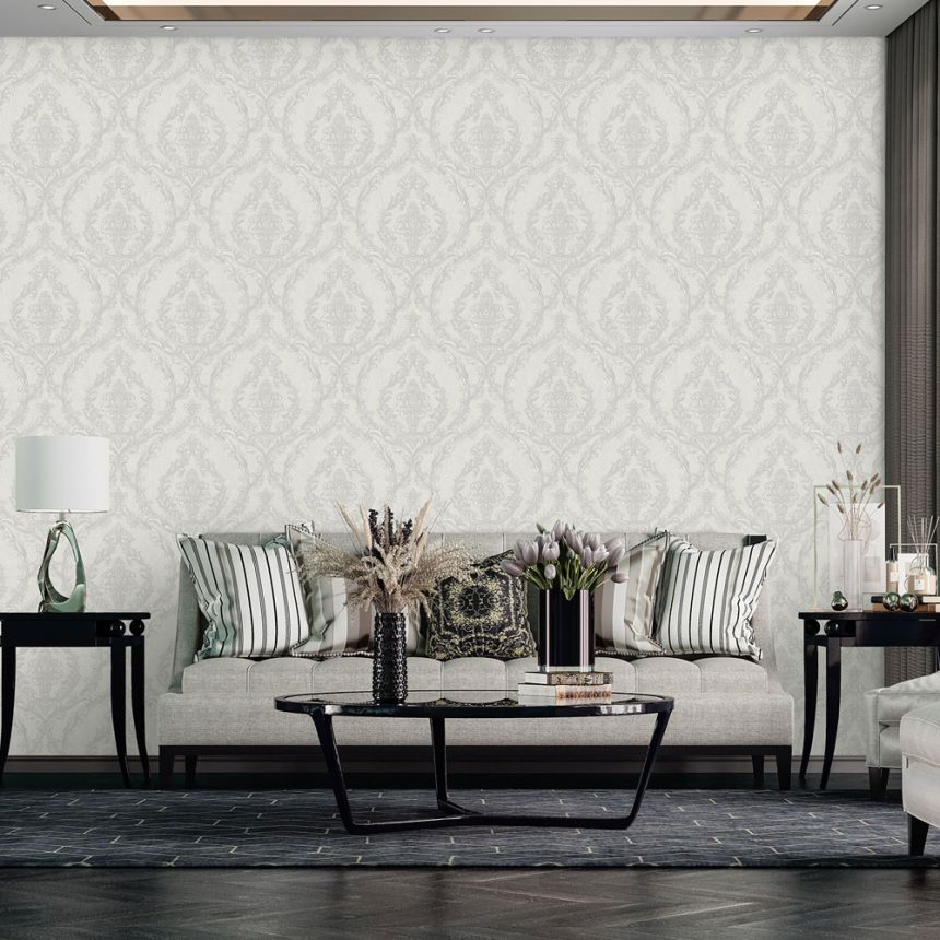 Baroque non-woven wallpaper, gray, 1401-3, Dante, AdaWall