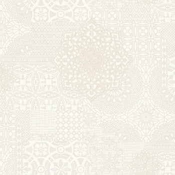 Luxury non-woven wallpaper, cream, fabric imitation, 1409-1, Dante, AdaWall
