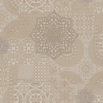 Luxury non-woven wallpaper, brown-beige, fabric imitation, 1409-3, Dante, AdaWall