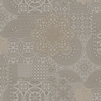 Luxury non-woven wallpaper, gray-brown, fabric imitation, 1409-4, Dante, AdaWall