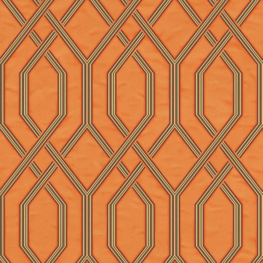 Geometric non-woven wallpaper, orange, 1502-4, Vera, AdaWall